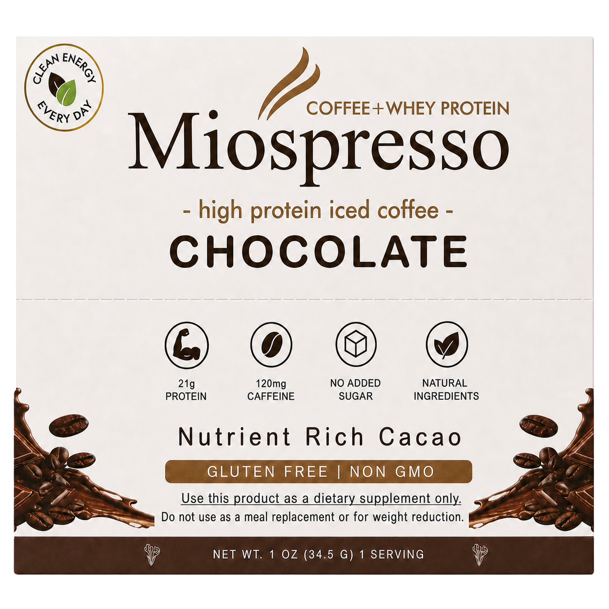 Miospresso Chocolate 15-packet box front